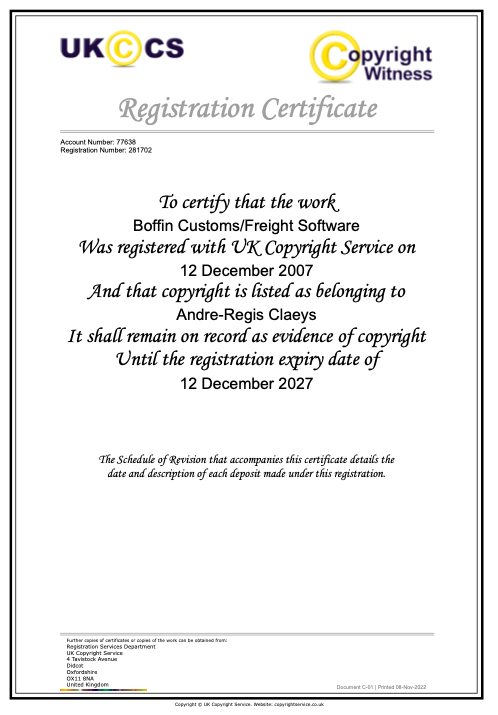 Copyright Registration Dec 2027 Copyright Registration Dec 2027