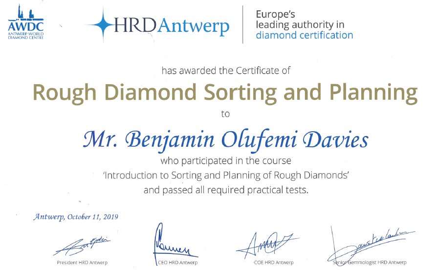 DAVIES HRD CERTIFICATE DAVIES HRD CERTIFICATE